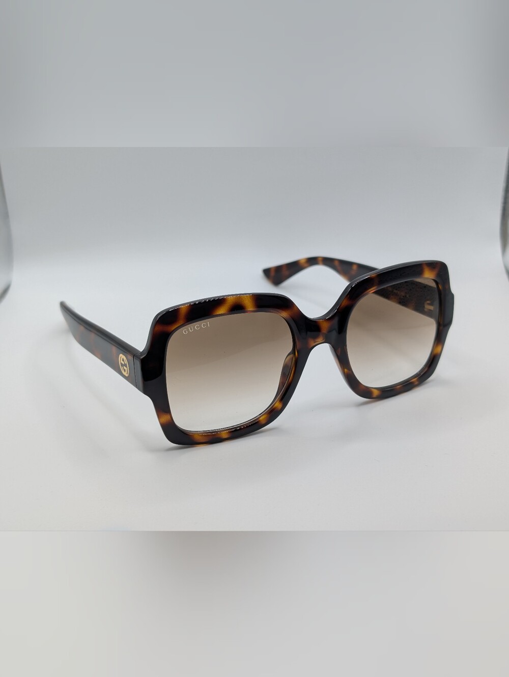 NWT Gucci GG1337S 003 Dark Havana Tortoise Oversized Square Sunglasses